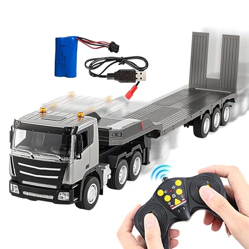 Poids Lourd Radiocommandé Enfant – Camion RC, Véhicule Miniature | Semi-remorque Jouet avec phares Audio, Camion 1:24 pour Jeux événements Vacances Cadeaux...