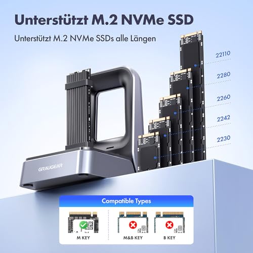 Estación de acoplamiento GRAUGEAR M2 SSD USB 4.0 miniatura 4