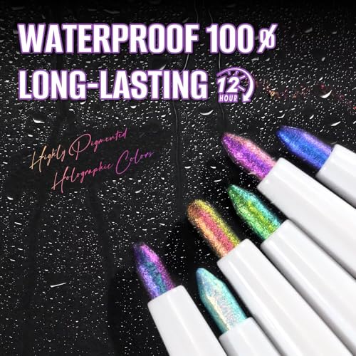 Image of CHARMACY Chameleon Chrome Eyeliner, Multichrome Shifting Colors Metallic Glitter Eye Makeup, Waterproof Smudgeproof Gel Eyeliner, Long Lasting Wear, Vegan & Cruelty Free (B04)