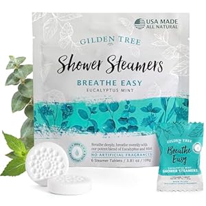Gilden Tree Essential Oils Shower Steamers 100 Pure Eucalyptus Mint Long Lasting Individually Wrapped Spa Stress Relief Gifts for Women Made in USA