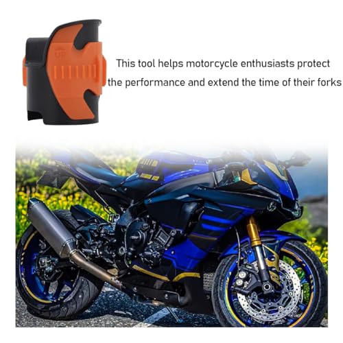 Image of povtii 2PCS Motorcycle Fork Seal Cleaner Tool, Fork Seal Cleaner Fits 45-55mm Seal Mate Oil Level, Universal Cleaning Shock Repairing Absorber Tool, Dirt Bike Motorcycle Accessories (Orange)