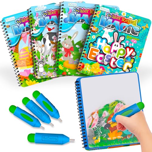 Easter Basket Stuffers for Toddlers, 4 Pack Easter Water Coloring Books for Kids, Easter Basket Essentials, Easter Activities Kids, Easter Basket Stuffers, Easter Toys, Easter Basket Ideas Gifts
