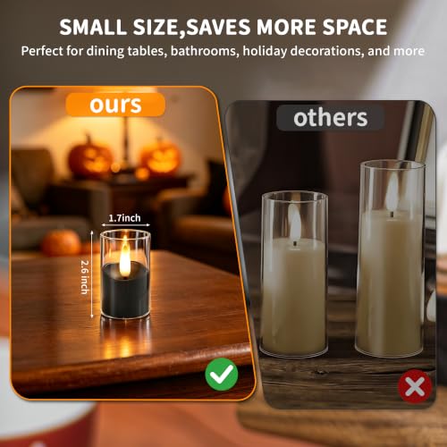 Image of Small Rechargeable Flameless Tea Lights Candles with Timer Remote