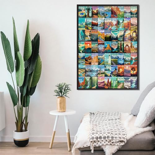 national parks puzzle for adults 1000 pieces travel poster landscape puzzle including zion yellowstone yosemite nature jigsaw puzzles scenery mountain scene