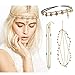 DRESHOW Head Chain Hair Accessories Bohemian Diamond Pearl Tassel Hair Band Chain Headband 3 Pack