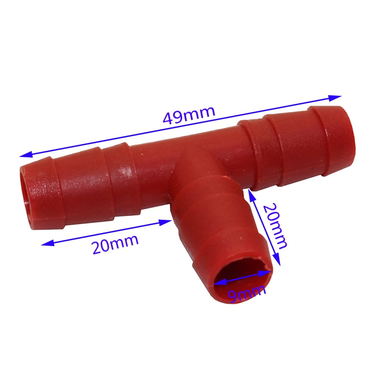Adaptador de Conector de Utilidad Adaptador de Conector de Manguera 9 Mm Conector Deua de Jardín en T de Plástico Rojo Accesorios de Jardinería Dispensador de Manguera Deua para de Riego 500 Piezas
