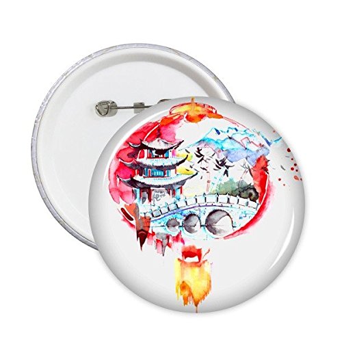Badge bouton lanterne chinoise et Tower Bridge en lot de 5 pièces