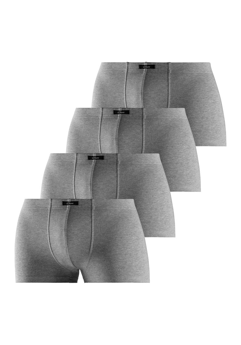 s.Oliver Men's Mh-35h_ls Boxer Shorts (Pack of 4), 4 x mottled grey, L