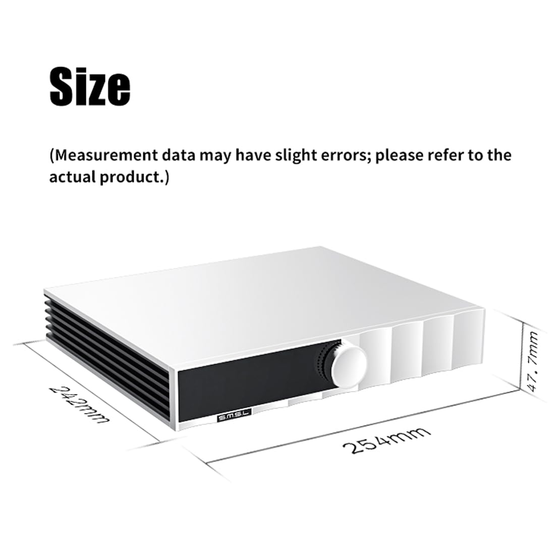 Amplificatore stereo ad alta potenza SMSL PA400 GaN (400 W), amplificatore audio ad alta fedeltà con ingressi XLR/RCA, chip PGA2311, modalità stereo e Bridged Mono per sistemi audio domestici Hi-Res