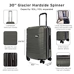 Eddie Bauer Glacier Checked 30" Luggage | Hardside | Spinner Wheels | Expandable | Lightweight | Travel Essentials - Sprig Green - Image 2