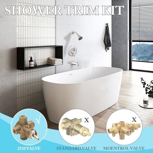 Kit de recambio para ducha compatible con grifos Moen para bañera y ducha, mango único para válvula de bañera Posi-temp, compatible con kit de grifería Moentrol (acabado níquel cepillado) miniatura 3