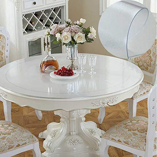 Nappe ronde anti-brûlure et résistante à l'huile en verre souple PVC