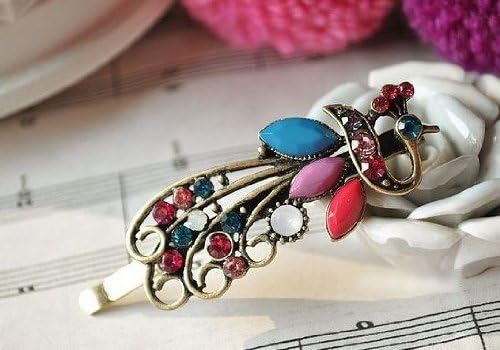 Lovely Vintage Jewelry Crystal Peacock Hair Clip A-for hair clips Beauty Tools