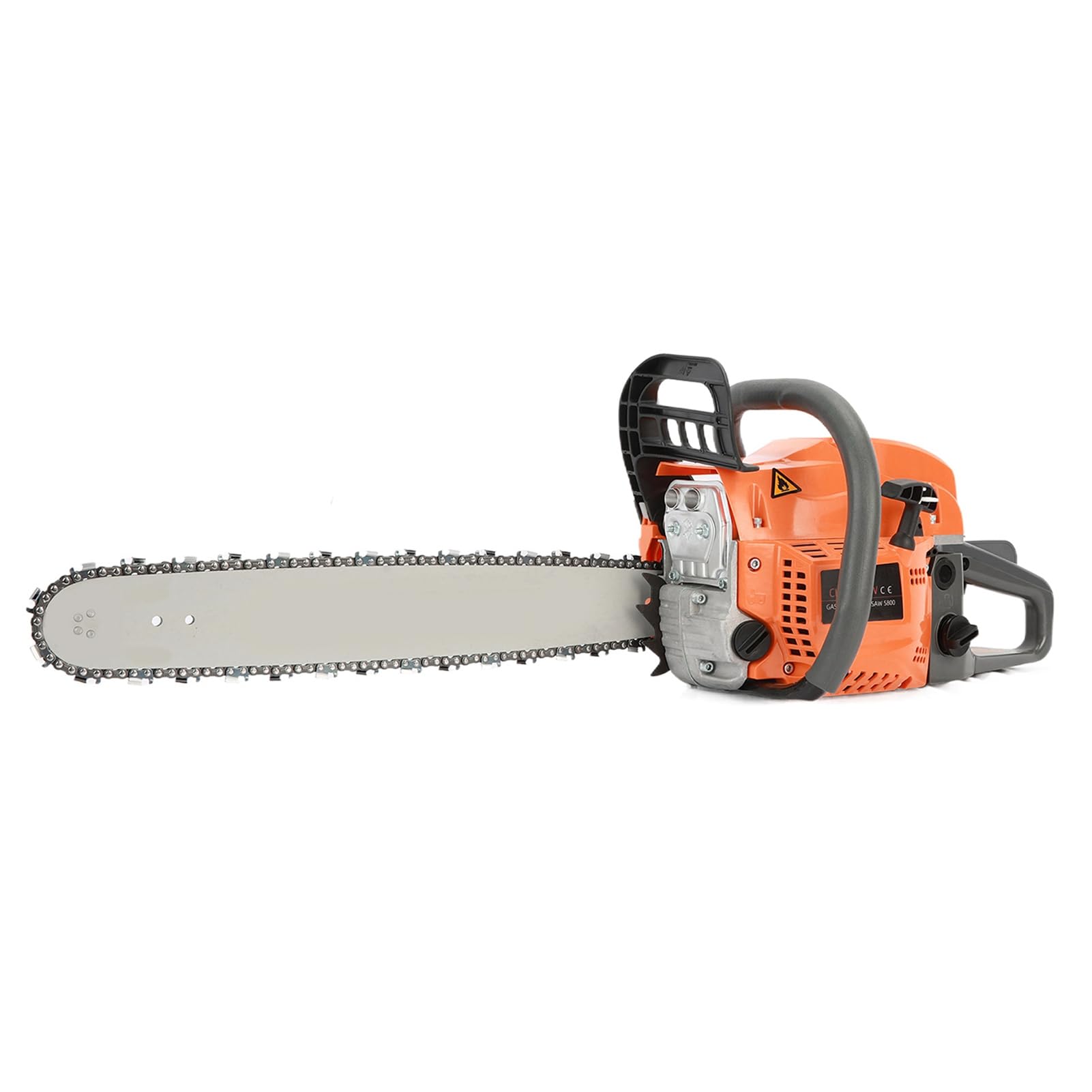 Piła łańcuchowa zasilana gazem 58 cm³, 50 cm, wielofunkcyjna, zasilana gazem o dużej mocy, szybkie cięcie, oszczędność pracy, ręczna piła łańcuchowa, do wycinania drewna, pomarańczowa