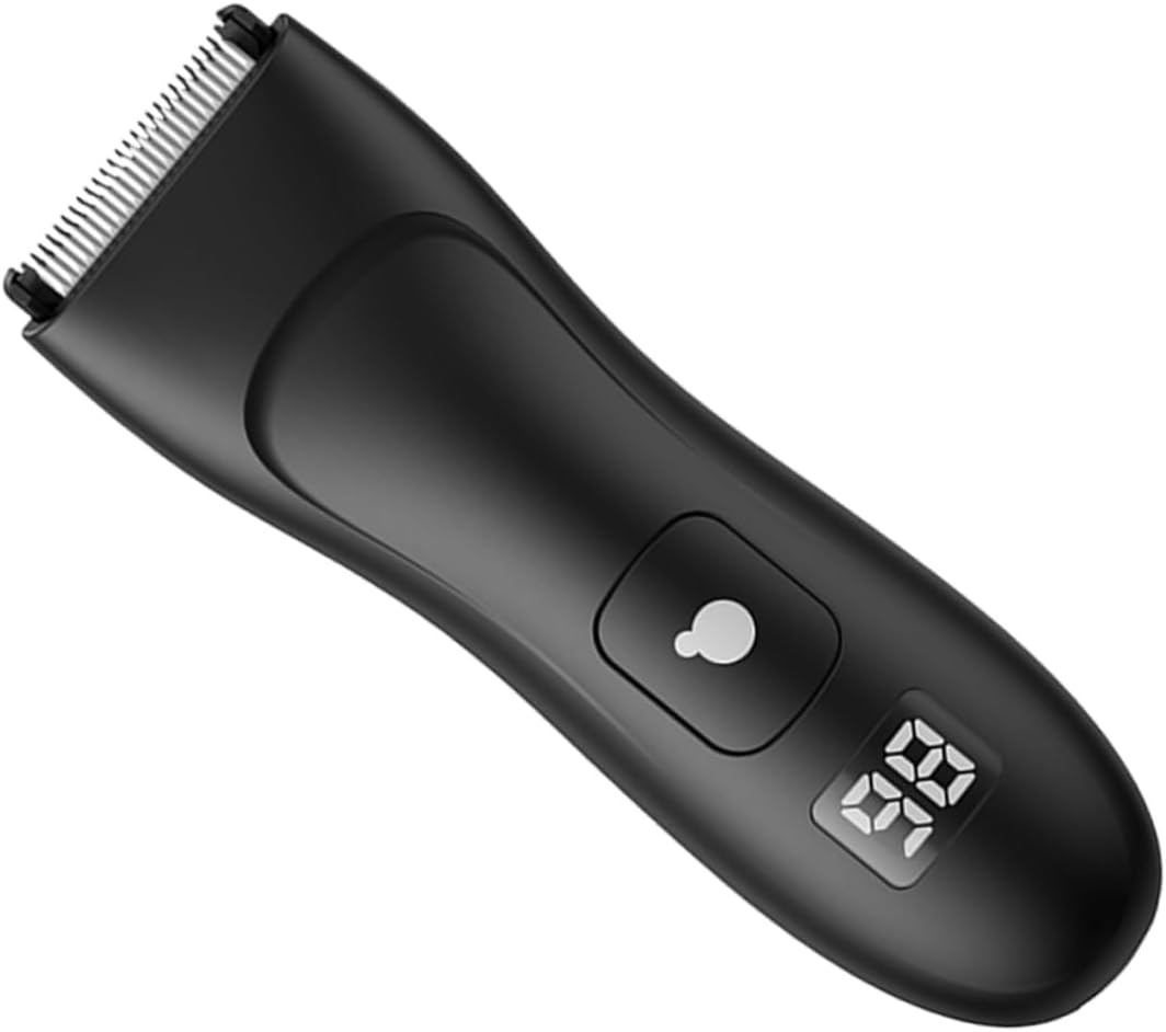 Men's USB Rechargeable Electric Trimmer Groin Hair Trimmer Portable Body Hair Electric Clipper for Beard Mustache Rechargeable Facial Remover