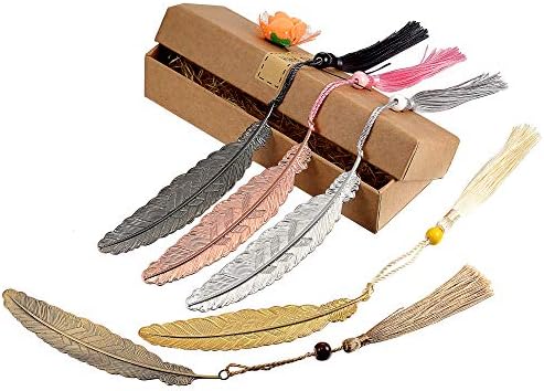 2 Pack Bookmarks Metal, Feather Bookmarks with Pendant, Gifts for Adults and Kids,Perfect Kids Office School Reading and Gifts and Collections(Snowflakes and Seashells)