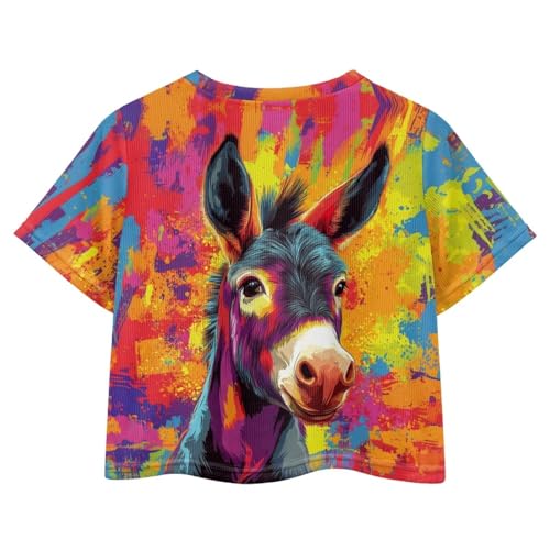 Cute Crop Tops for Girls 5-14T Kids Short Sleeve Shirt Activewear T-Shirt Athletic Workout Pullover Tee Top2