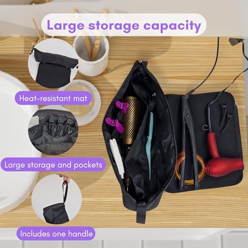 Bolsa de Viaje para Herramientas de Cabello y Tapete Resistente al Calor miniatura 6