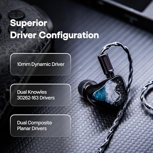 Image of Linsoul ZiiGaat Horizon in Ear Monitor, 1DD+2BA+2 Planar HiFi Wired Earbuds, Studio-Grade IEM Earphones, Natural Balanced Tuning with Buttery-Smooth Treble Extension for Musicians Audiophiles