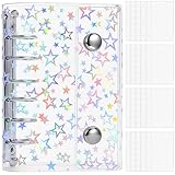 シール帳 ソフトカバーバインダー プラバン 透明 A7 サイズ ミニ 【リフィル×20枚】 クリア カードポケット 手帳 推し活 女の子 コラージュノート 星柄タイプ A7
