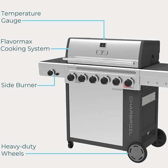 Char-Broil 463286125 Performance Series FlavorMax 6-Burner Gas Grill - Stainless