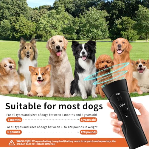 Antibell für Hunde,25 Fuß 3-in-1 Antibell Ultraschall Gerät,2 Modi Mini-antibell Halsband für drinnen und draußen, wasserdicht Anti Bell Gerät Hunde,Geeignet für kleine, mittelgroße und große Hunde.