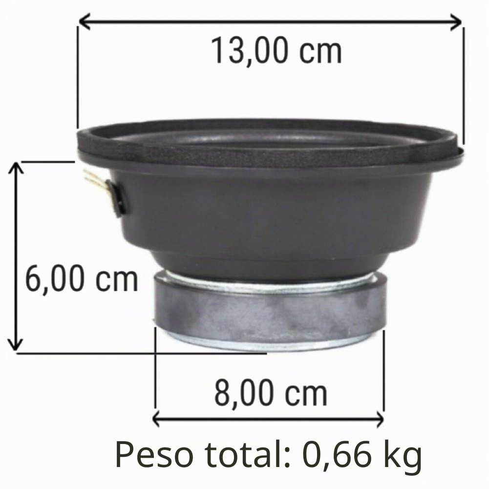 1 MIDRANGE MASTER AUDIO CW500/8M Altavoz 13,00 cm 130 mm 5" de diámetro 100 vatios rms 200 vatios MAX impedancia 8 ohmios 92 db spl, 1 Pieza