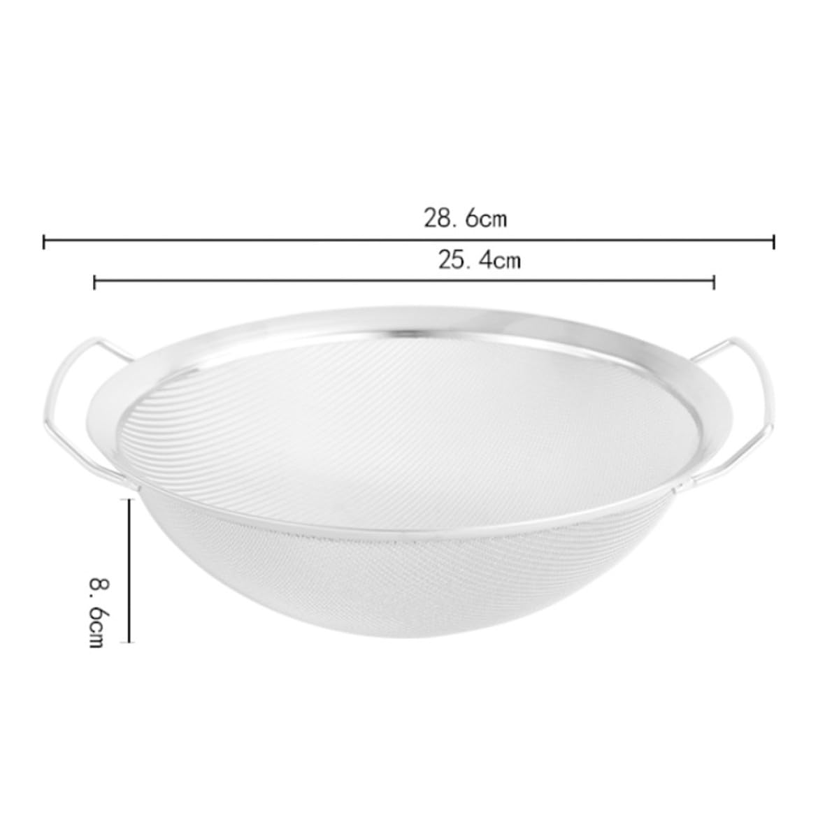 Colador Doble de Inoxidable de Acero Asa para Malla Cocina | Plata, Lavado y Filtrado de Arroz, Uso en Hogar Verduras y Frituras Pequeñas