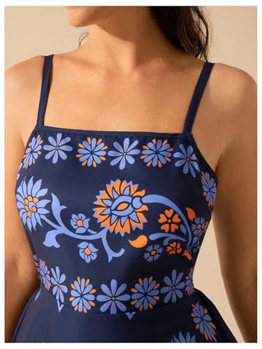 Image of MakeMeChic Women's Floral Boho Dress Sleeveless Vacation Mini Short Dress Tie Backless Sundress
