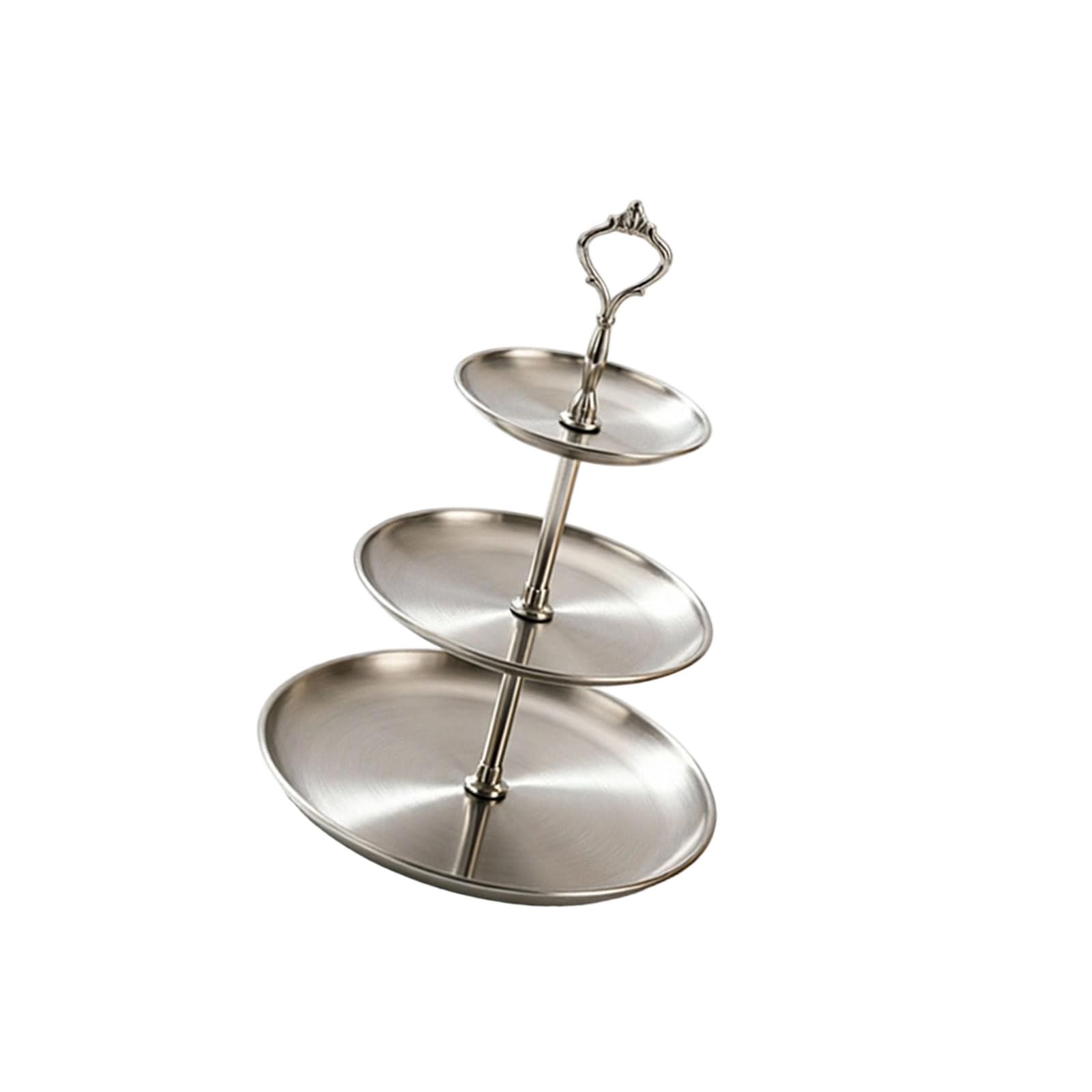 Piceioep Stainless Steel Multis Levels Serving Tray for Displaying Cupcakes Cookie and Fruits Dessert Platters with Stable Base Multi Layer Dessert Stand