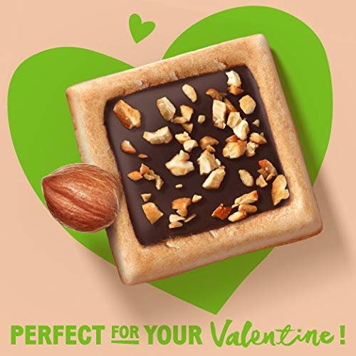 Michel et Augustin Gourmet Chocolate Cookie Squares | Individually Wrapped European Cookie Bars | Milk Chocolate & Hazelnut | 18-Bar Pack | 4 French Shortbread Cookies per Bar