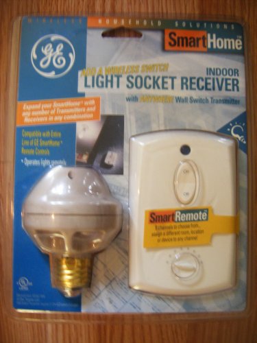 GESmartHome Indoor Light Socket Receiver with Anywhere Wall Switch Transmitter