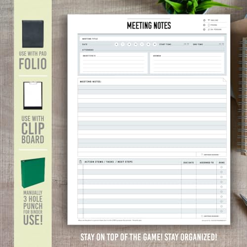 Bloc-notes de réunion de bureau à 50 feuilles pour organiser l'école et les tâches - 7