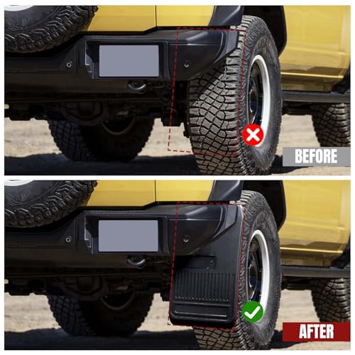 Image of JINCHEN Mud Flaps Fit for Bronco 2021 2022 2023 2024 2 /4-Door Front and Rear Mud Flaps Splash Guards 4PCS