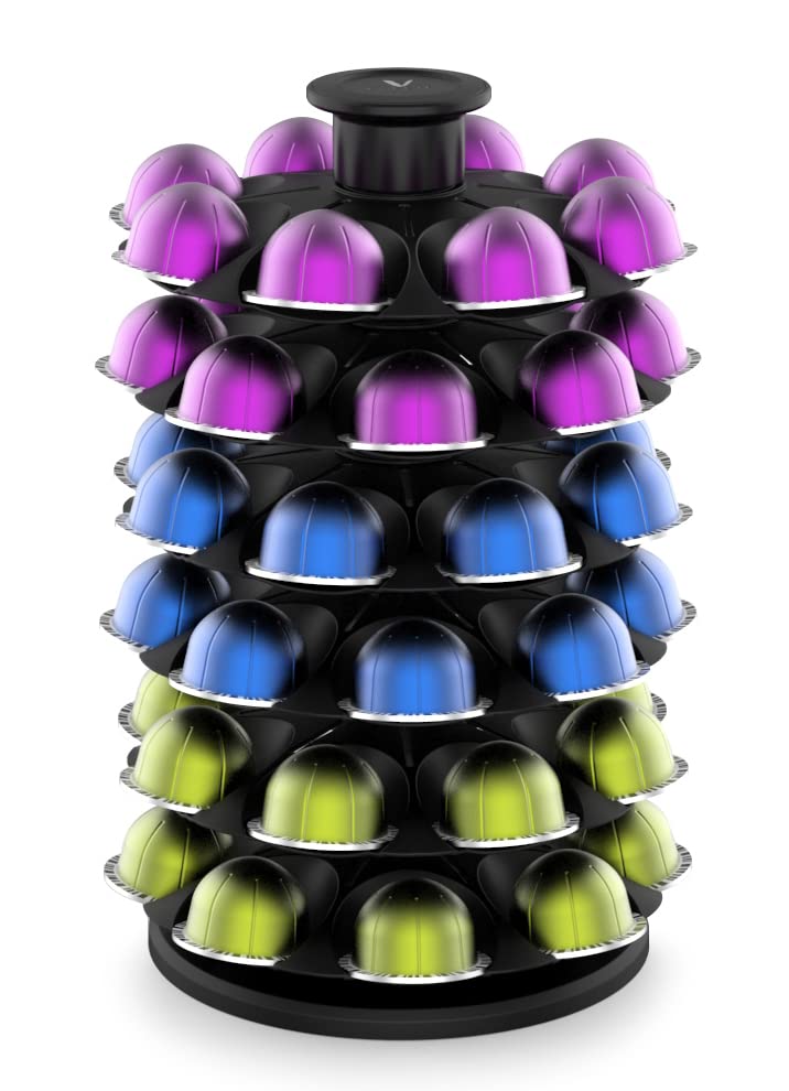 Image of EVERIE Coffee Pod Organizer Holder Carousel Compatible with Nespresso Vertuoline Capsules, Holds 48 Pods, NRS02