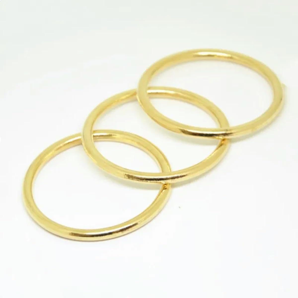 100 Stück DIY Lederhandwerk Taschengurt Zubehör Metall O-Ring Schnalle 10mm/15mm/20mm/25mm/30mm/35mm/40mm/45mm/50mm/60mm/65mm/70mm-15mm-Silber