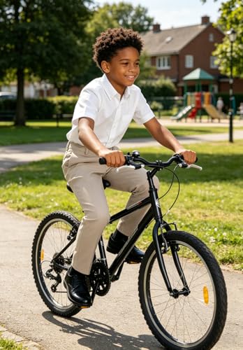 Image of DHTS Boys Dress Pants (Size 2-20 Years) Slim Fit Uniform Pants for Toddler & Teens