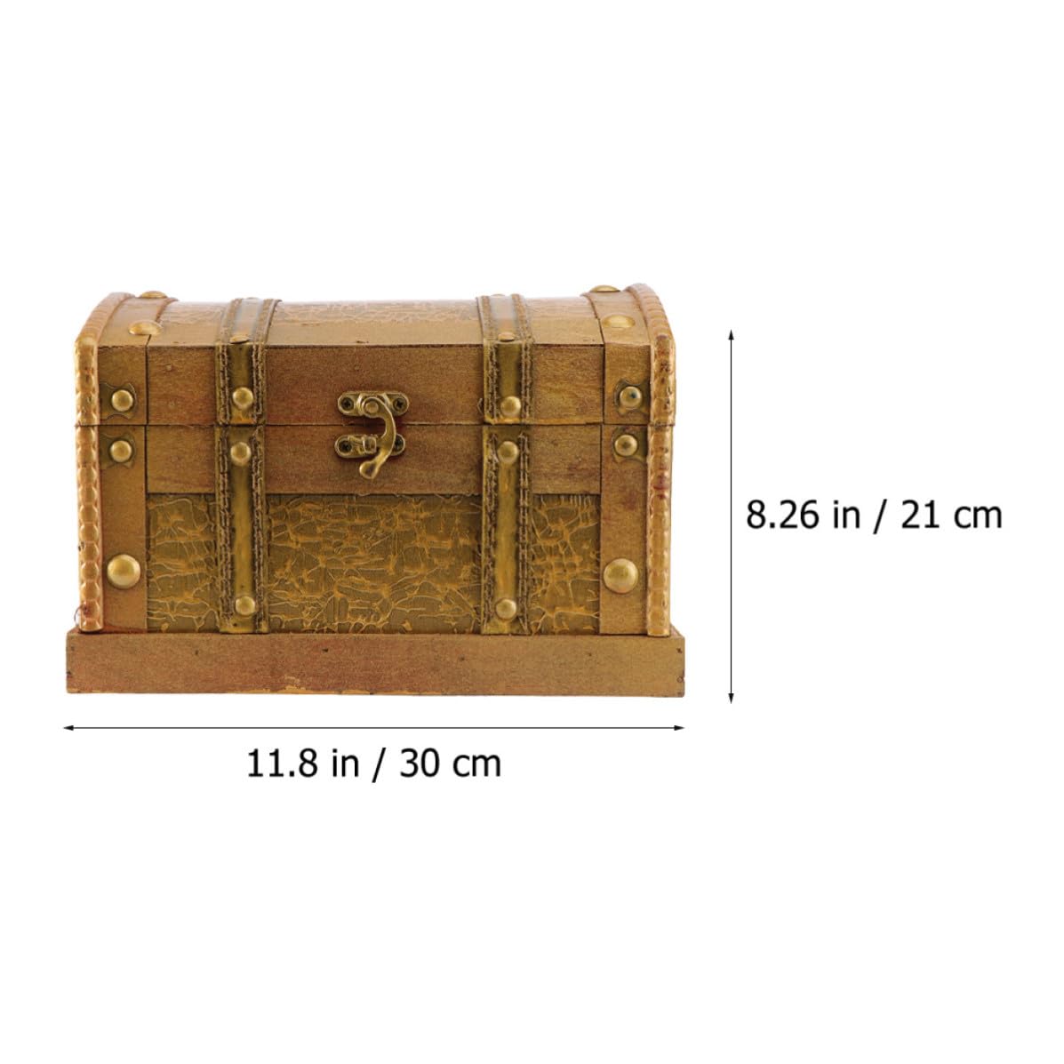 Cofre Joyero Vintage de Madera Dorada para Pulseras y Broches