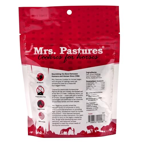 Image of Mrs Pastures Cookies and Treats for Horses - Premium Horse Treats - Made with Apples, Oats, and Rolled Barley - Preservative Free - All Natural Ingredients - No Corn or Soy - Made in USA - (8oz Bag)