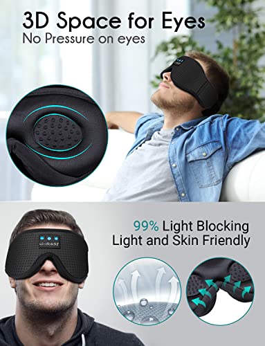 Image of LC-dolida Sleep Mask with Bluetooth Headphones,Sleep Headphones Bluetooth Sleep Mask 3D Sleeping Headphones for Side Sleepers Best Gift and Travel Essential (Elegant Black)