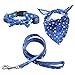 Rayzm Collar de Algodón/Correa y Pañuelo Set de 3PC para Perros Pequeños, Collar con Pajarita Extraíble, Bandana de Cuello Ajustable para Perros, Gatos y Mascotas（XS）