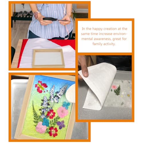 TOPPERFUN Wooden Frame Paper Making Kit 7.09X4.92 Inch DIY Paper Craft Educational Material Bag for Kids Family Activity Wood Crafts - Image 4