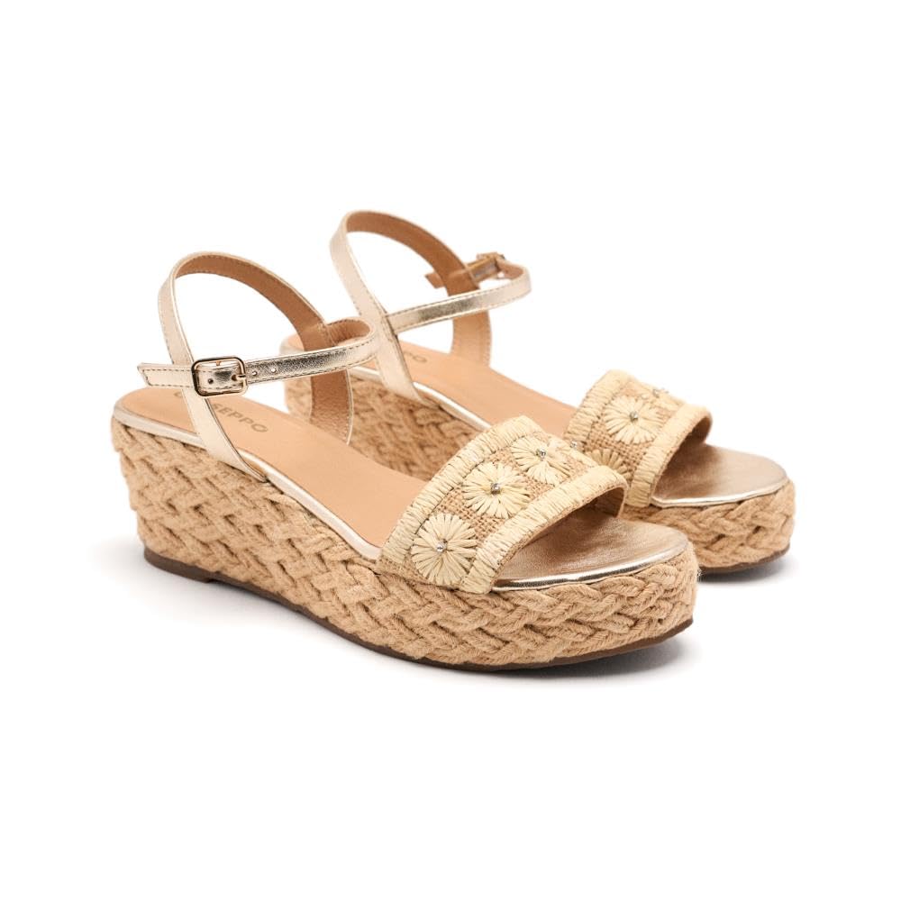 GIOSEPPO Women's Candia Espadrille Wedge Sandal, Natural, 4.5 UK