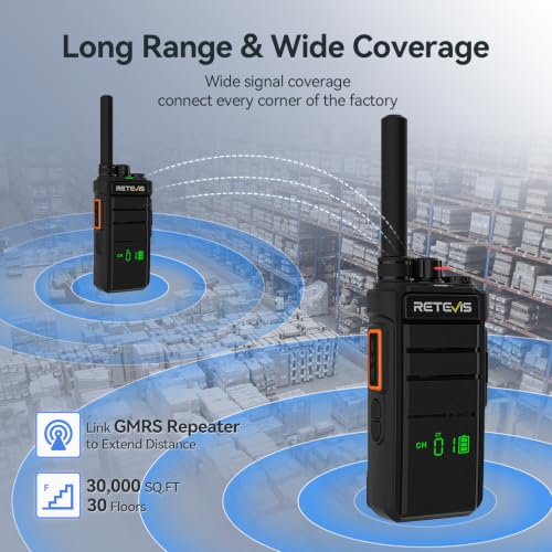 Image of Retevis RB26H GMRS Long Range Walkie Talkies with Earpiece & 6 Way Charger