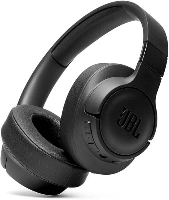 JBL Tune710BT - bezprzewodowy zestaw słuchawkowy wokółuszny - JBL Pure Bass Sound - Żywotność baterii 50 godzin - Rozmowy głośnomówiące i sterowanie głosowe - Czarny
