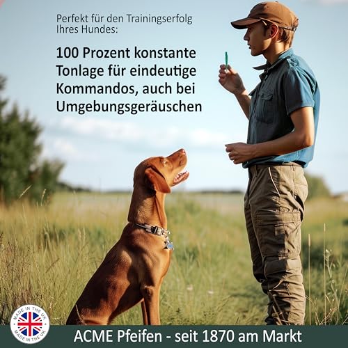 ACME Hundepfeife No. 210,5 + GRATIS Pfeifenband - Das Original aus England - laut und weitreichend (Forest Green)