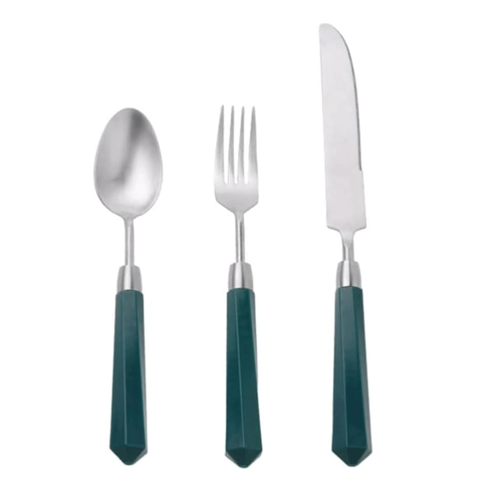 Rieort Couteau Fourchette cuillère 3 pièces Ensemble de Couverts en Acier Inoxydable Ensemble d'argenterie Ensemble de Vaisselle Occidentale Steak Ensemble de Vaisselle Portable