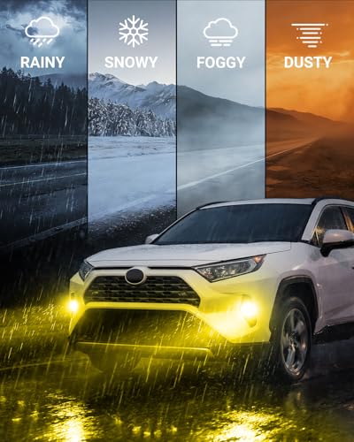 Image of SEALIGHT H11 /H16 /H8 Yellow LED Fog Light Bulb, 18000LM Ultra Bright Yellow Fog Lights, IP68 Waterproof Injection Sealed,Long Lifespan 80000 Hours, 1:1 Mini Size Easy Install, Pack of 2