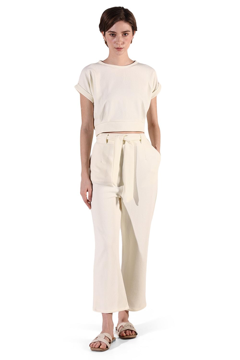 showoffff Women's Cotton Blend Co-ord Set (HQ-333_OffWhite_Off White-picture-44
