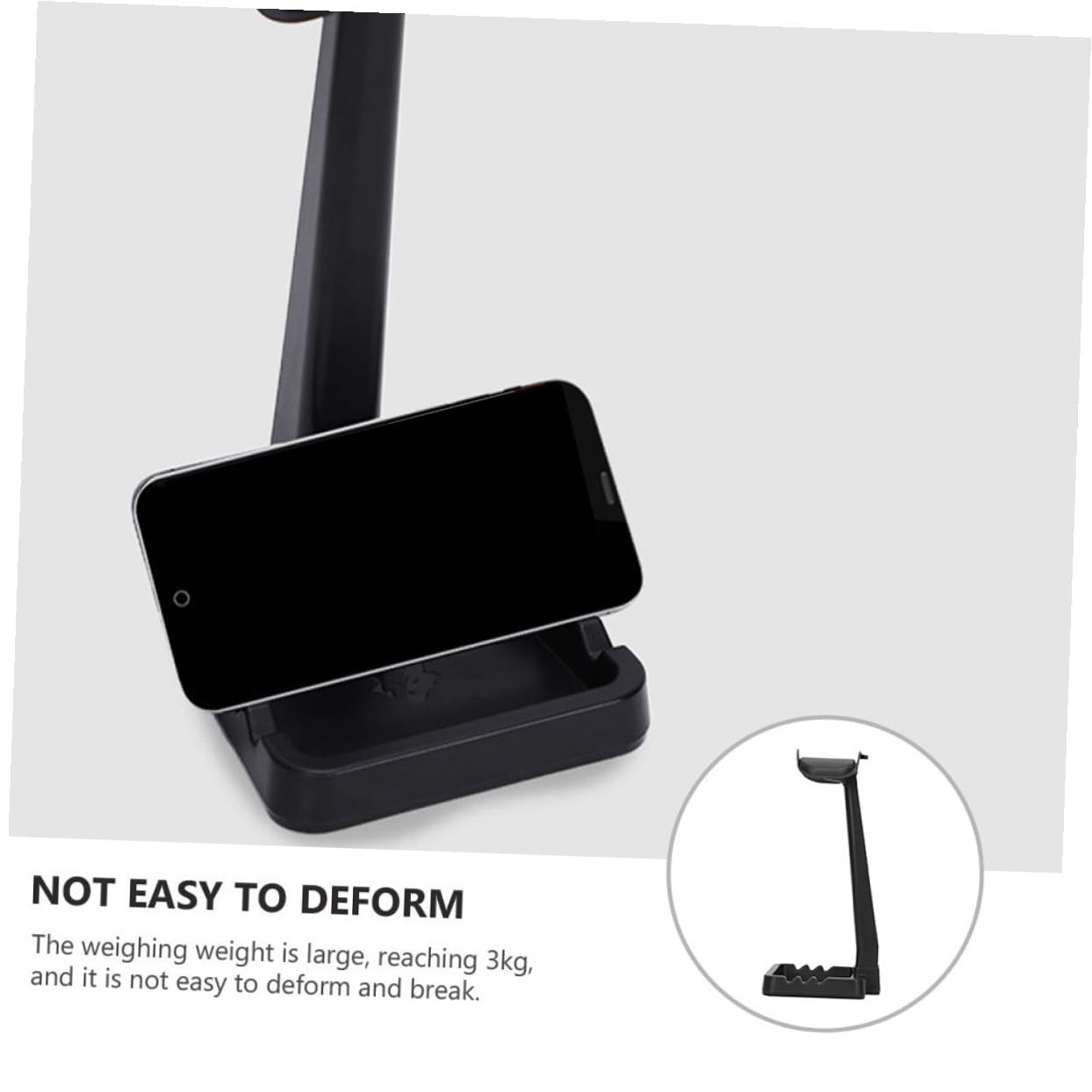 Soporte para Auriculares de Ordenador Multifuncional Base Estable Negro